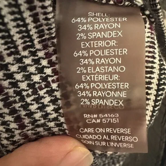 Karl Lagerfeld Sz 8 Plaid Ponte Knit Bell Ruffle Sleeve Sheath Dress Black White - Picture 6 of 8